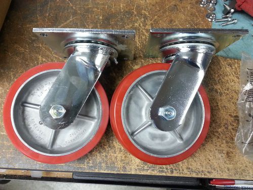 Wagner 6&#034; x 2&#034; casters swivel locks heavy duty 1200 lb cap *ships priority mail* for sale