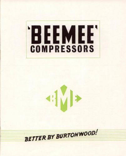 1957 brochure Burtonwood, Beemee Compressors