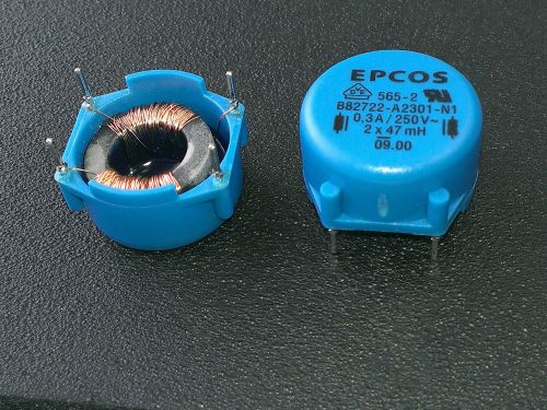 [10 pcs] 2x47mH 0,3A 250Vac Current Compensated Ring Core Double Choke EPCOS.