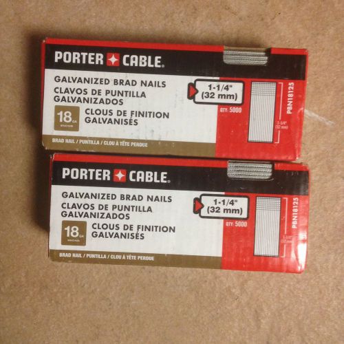 2 BOXES Porter-Cable PBN18125 10,000 1 1/4&#034; 18 Gauge Galvanized Brad Nails