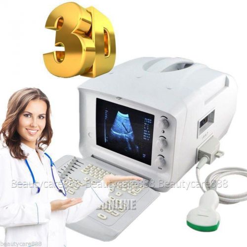 Portable ultrasound scanner machine system convex probe + external 3d rus-6000a for sale