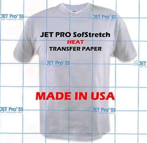 Jet pro soft stretch inkjet heat iron on transfer paper 8.5 x 11&#034; - 15 sheets :) for sale