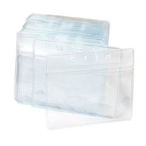 Aimtech™ 100 pcs clear plastic horizontal name tag badge id card holders for sale