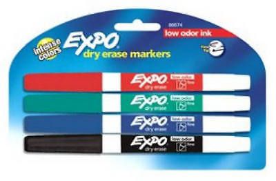 SANFORD CORP 4-Pack Expo Low-Odor Fine-Point Dry Erase Markers