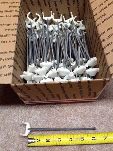 (100 PACK)  USA  Made 6 Inch Metal &amp; Plastic Pegboard Hooks