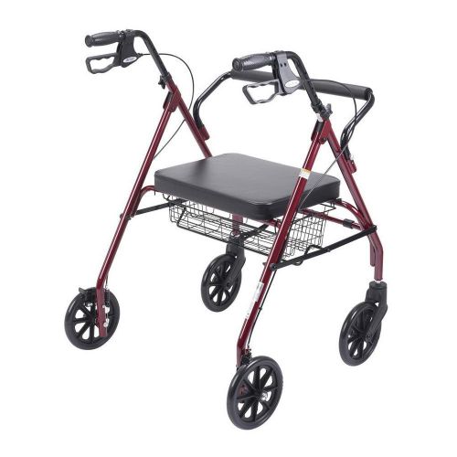 10215RD-1-Go-Lite Bariatric Steel Rollator (RED)-FREE SHIPPING