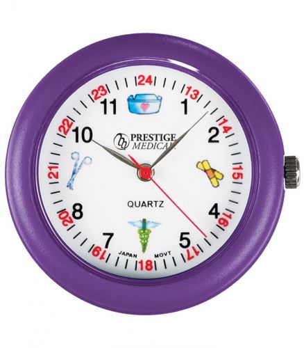 Nurse/ Medical Symbols Analog Stethoscope Watch *PURPLE 1689*