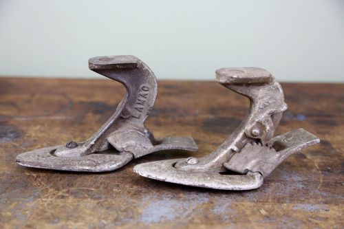 2 Antique 1920s Cast Iron Lamac Shoe Anvil Adjustable Form Industrial Steampunk