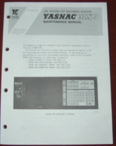Yasnac MX-3 Maintenance Manual