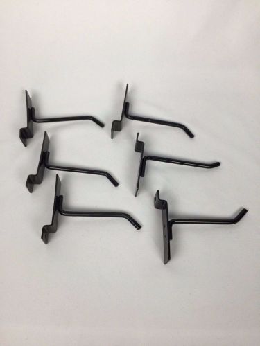 4&#034; grid wall black metal peg hooks for slatwall metal hooks all qty f/s retailer for sale