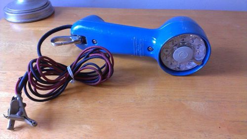 Blue Rotary Phone Line Tester Linesman Telephone GOOD WORKING CONDITION