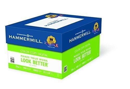 Hammermill Color Copy Digital, 28lb, 8 1/2&#034; x 14&#034;, Legal , 100 Bright, 4000 Ream