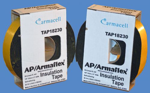 Lot 2 Armacell Tap18230 AP/ARMAFLEX 30’ Foam Pipe/Line Insulation Tape 1/8”X2”