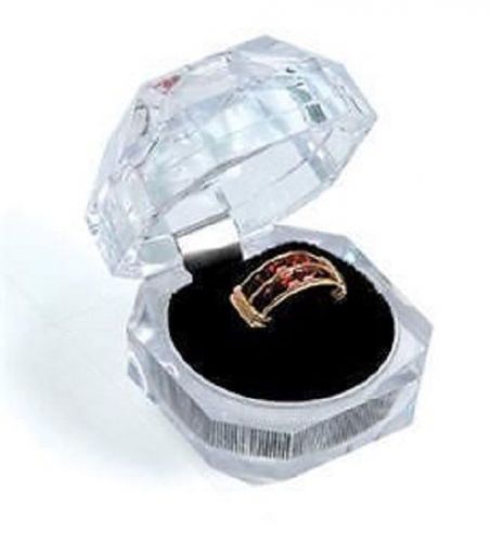12 Jewelry Beautiful Clear Acrylic Crystal Ring Boxes