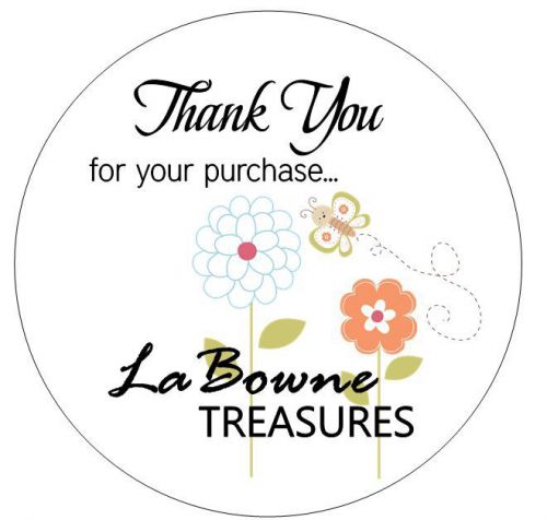 CUSTOMIZED BUSINESS THANK YOU STICKER LABELS  - FEILD OF FLOWERS #10
