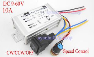 DC9-60V 10A PWM DC Motor Speed Control Controller CW CCW Reversible Pulse Driver