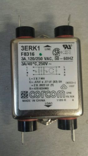 Corcom 3ERK1 F8316 3A 120/250 VAC 50-60Hz