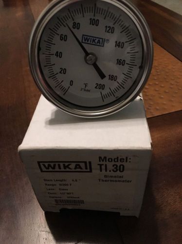 WIKA TI.30 Stainless Steel 304 Process Grade Resettable Bi-Metal Thermometer ...