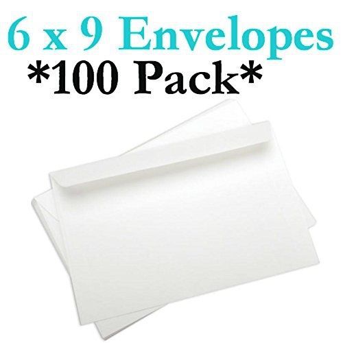 6&#034; x 9&#034; Booklet Envelopes - White (100 Pack)
