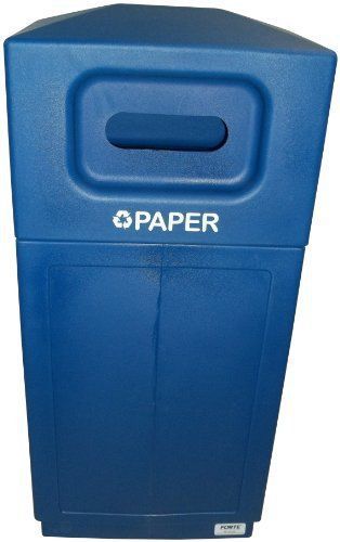 Forte  Hooded Top Recycle Bin with Paper Graphic, 21.5&#034; L x ... 119090