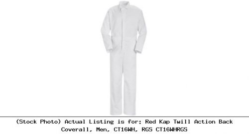 Red kap twill action back coverall, men, ct16wh, rgs ct16whrgs for sale