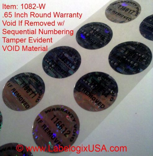 500 round hologram warranty void labels stickers 1082-w for sale