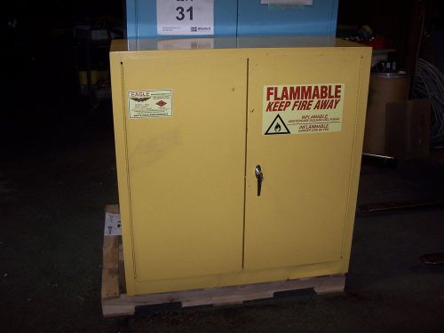EAGLE 1932 FLAMMABLE LIQUID SAFETY STORAGE CABINET 30 GAL. YELLOW 2 DOOR