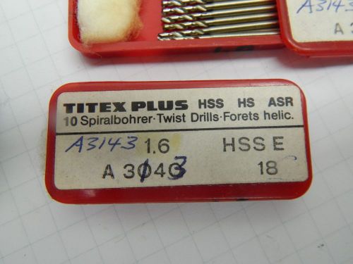 10 Pcs Titex Plus Cobalt Micro Drills 1.60mm