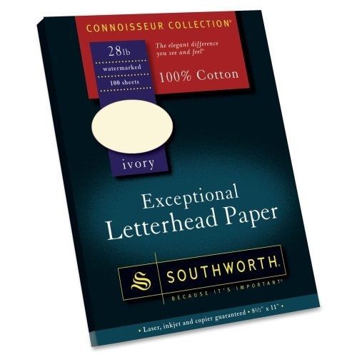 Southworth Letterhead Paper, Ivory, 28-Lb, 8.5 x 11 Inches, 100% Cotton, 100