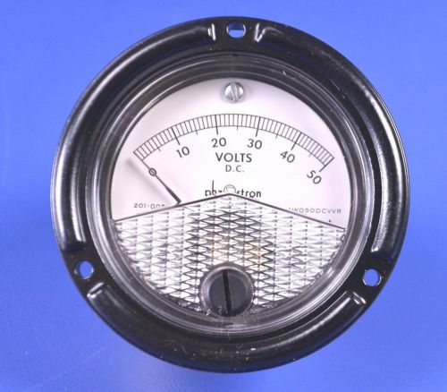 Phaostron DC Voltmeter 0-50Vdc Jeweled Mov&#039;t Ruggedized &amp; Adjustable # 201-00568