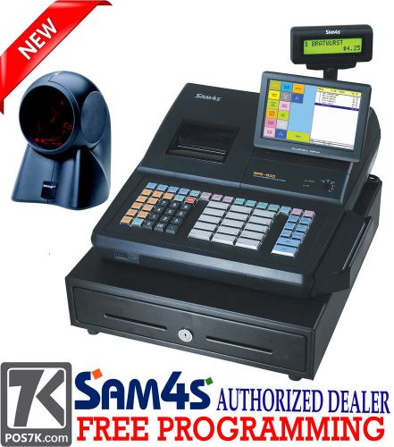 Liquor Store SAM4S SPS-530 RT 7&#034; Touch Screen Cash Register with Orbital Scanner