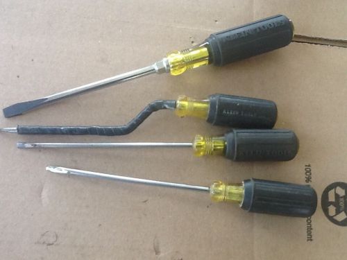 5 klein &amp; vaco screwdrivers flat tip - 602-6 670-6 flat tip cabinet screwdriver for sale