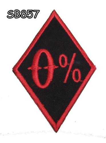 0% er Diamond Small Biker Badge Patch for Jacket or Vest