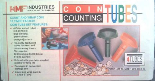Coin Counting Tubes by MMF Industries (set of 4 tubes)