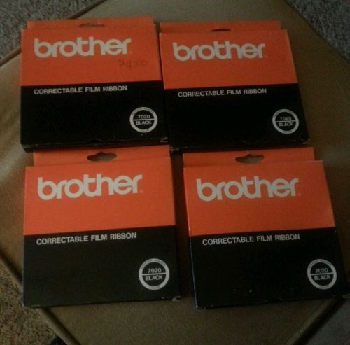 Set of 4 New BROTHER 7020 Correctable Film Ribbons BLACK Typewriter Supplies