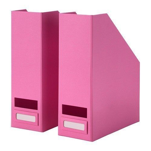 IKEA 1 X Set of 2 Ikea Tjena Magazine File Organizer Storage Pink