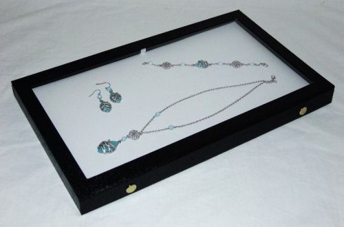 CLEAR TOP JEWELRY DISPLAY CASE WITH WHITE PAD