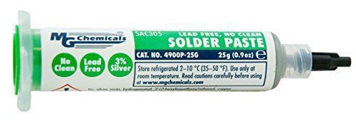 MG Chemicals 4900P-25G Lead Free Solder Paste, 3% Silver SAC 305, No Clean