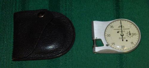 AMES POCKET THICKNESS GAUGE INCH INCREMENT #252 WITH LEATHER CASE