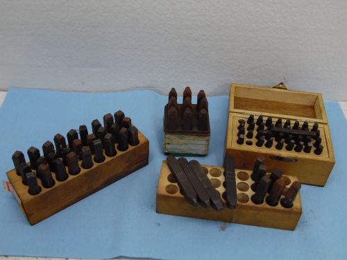 Vintage Mixed Lot  Of 89 metal letter and number punches 1/4, 3/8, 5/16