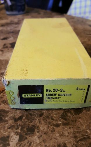 NOS Vintage  Box (6 )STANLEY HURWOOD No. 20 3&#034;  Flathead Screwdrivers