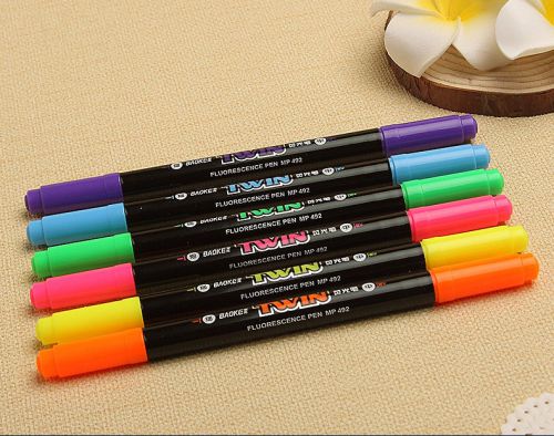 6x Baoke fluorescence Highlighters Marker pen Business Office Highlight Pens