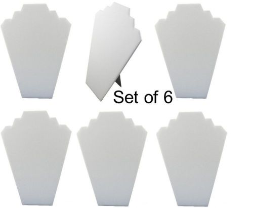 Set of 6 stands White Velvet Necklace Easel Jewelry Display, New!