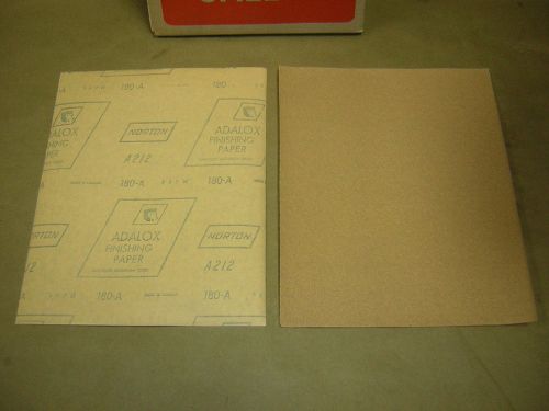 Norton sandpaper 9&#034; x 11&#034;  Adalox sheets 180 grit 75 sheet pack