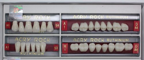 4 Full Set of Acrylic Denture 28 Teeth Ruthinium Acryrock 112 Teeth Size 54 A1