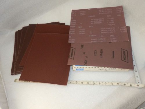 100 J grit cloth sand paper  QTY:  30 sheets 9&#034;  x 11&#034;   Norton 26339  (Q10 )