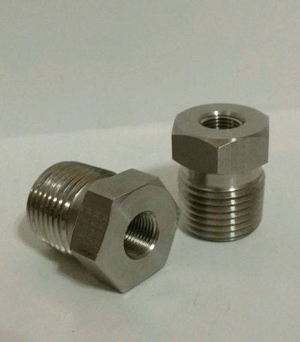 Lot of 2 parker 1/2 x 1/8 ptr-s pipe thread reducer ss 316 for sale