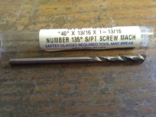 #40 CARBIDE SCREW MACHINE LENGTH DRILL 135d SPLIT PT