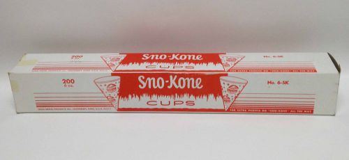 Sno-Kone Cups - 190 Cups -  6 Oz Each - Gold Medal - Open Box