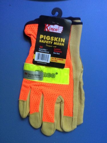 Kinco 909 Hi-Vis Mesh Back Unlined Pigskin Leather Driver Work Gloves X-Large